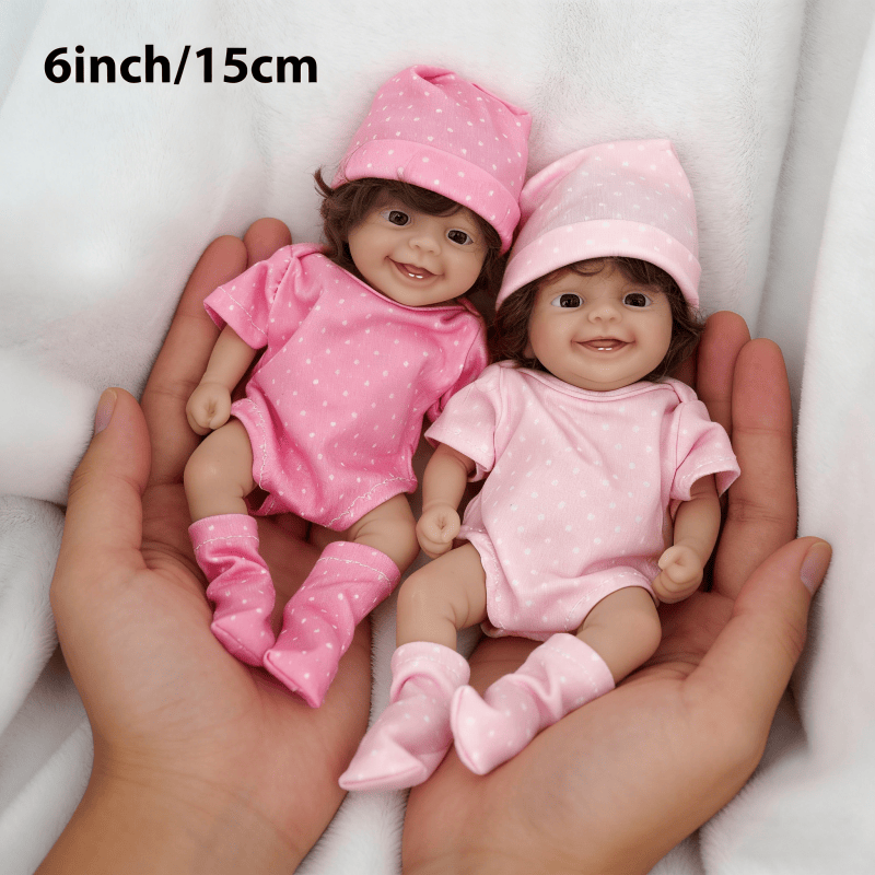 Reborn Baby Doll Silicone Realistic - Boneca Reborn Mini Fofa de 6