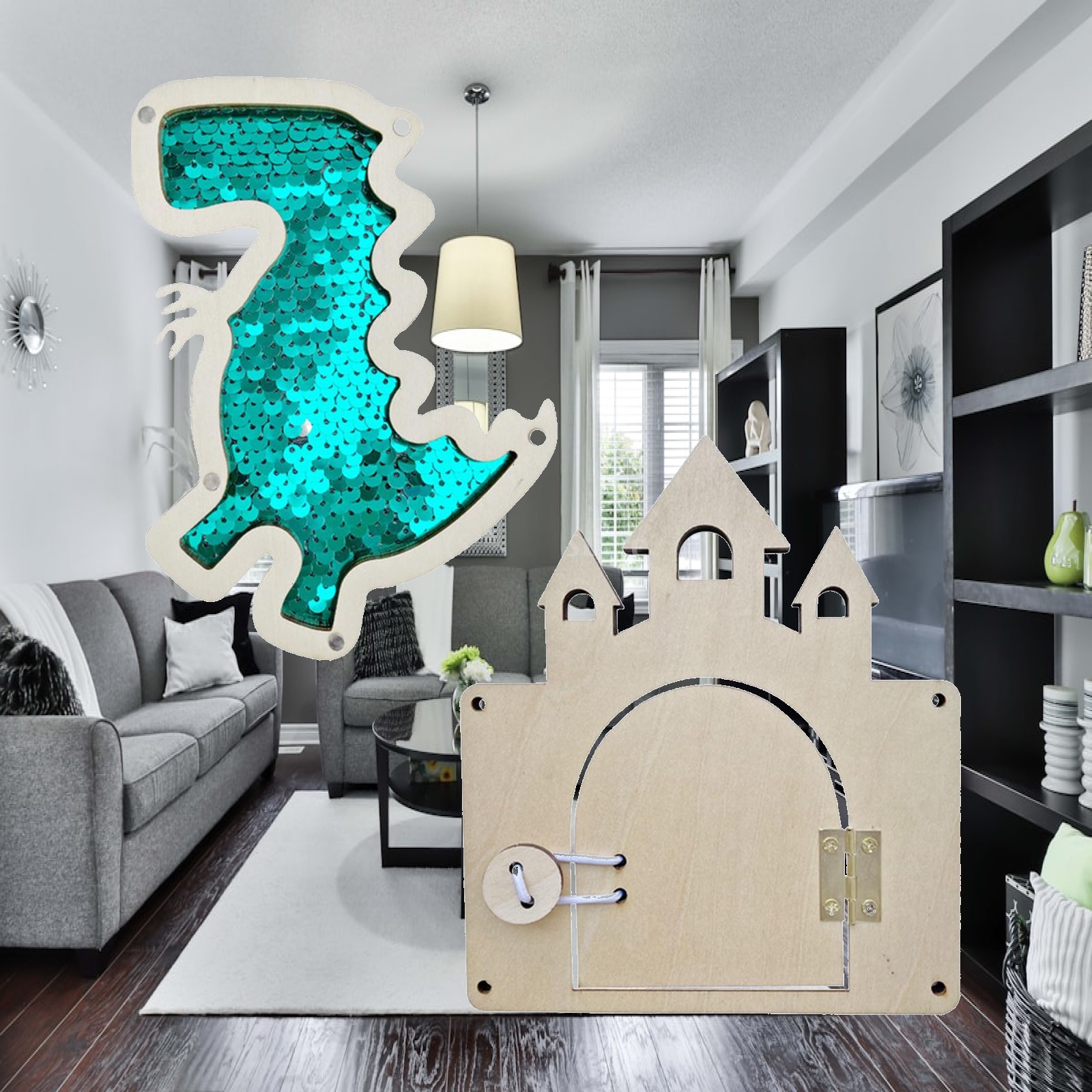 Peças para Montar um Quadro de - Montessori Wooden Busy Board Toddler avaliação e preço