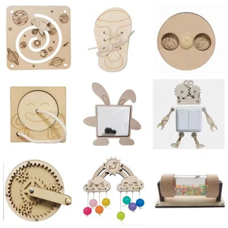 Montessori ocupado placa diy a - Montessori Wooden Busy Board Toddler avaliação e preço